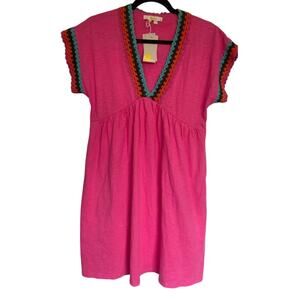 Boden Pink Crochet Trim Babydoll Tunic Dress, Plus Size 20/22